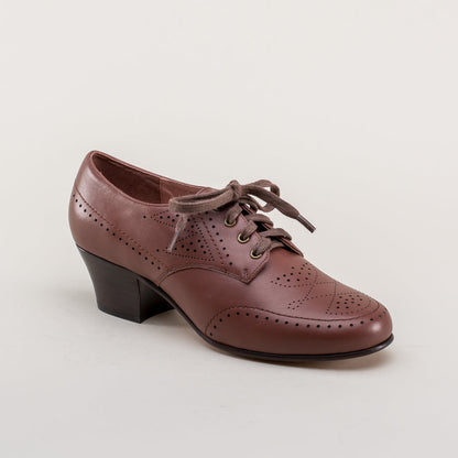 Claire 1940s Oxfords (Brown) American Duchess