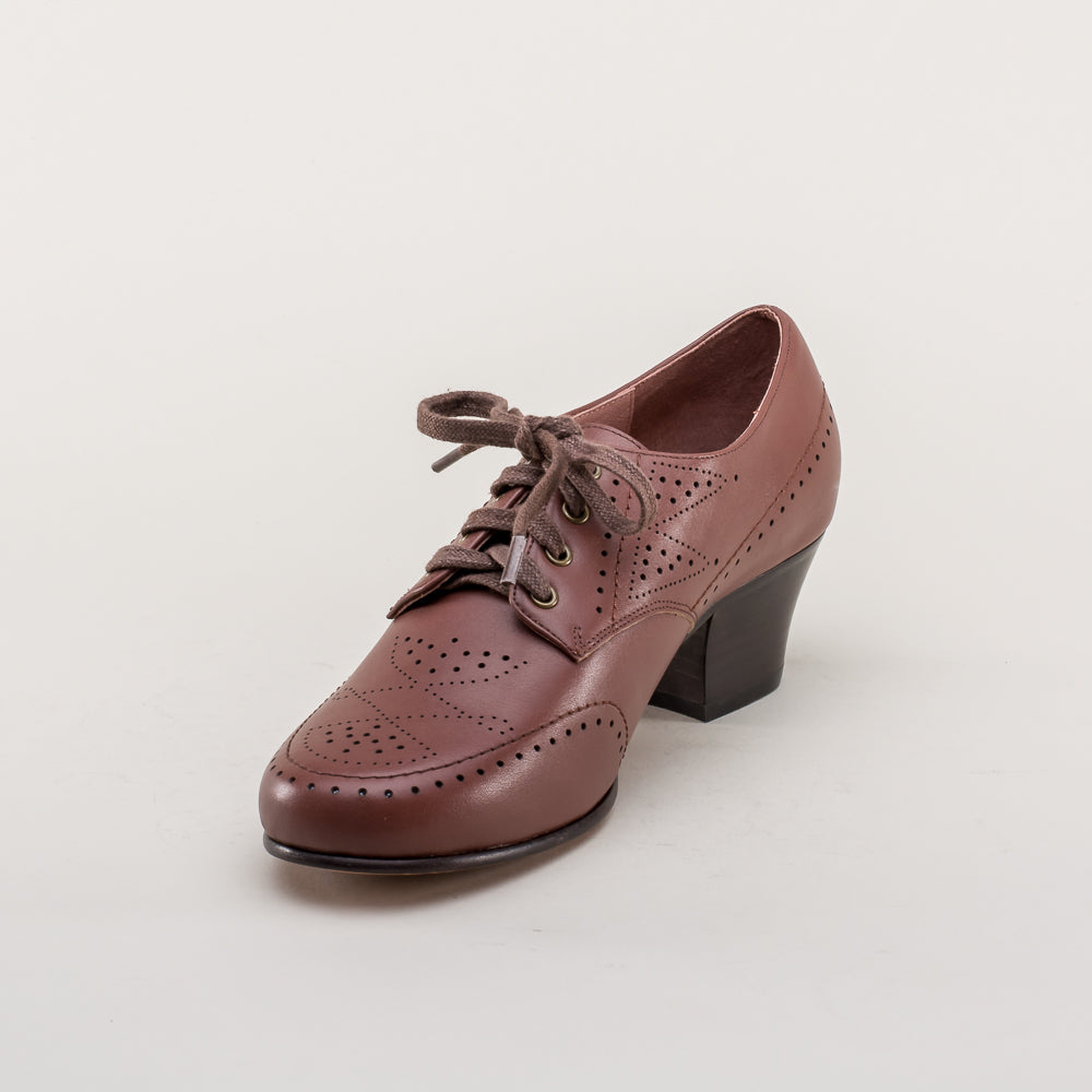 Claire 1940s Oxfords (Brown) American Duchess