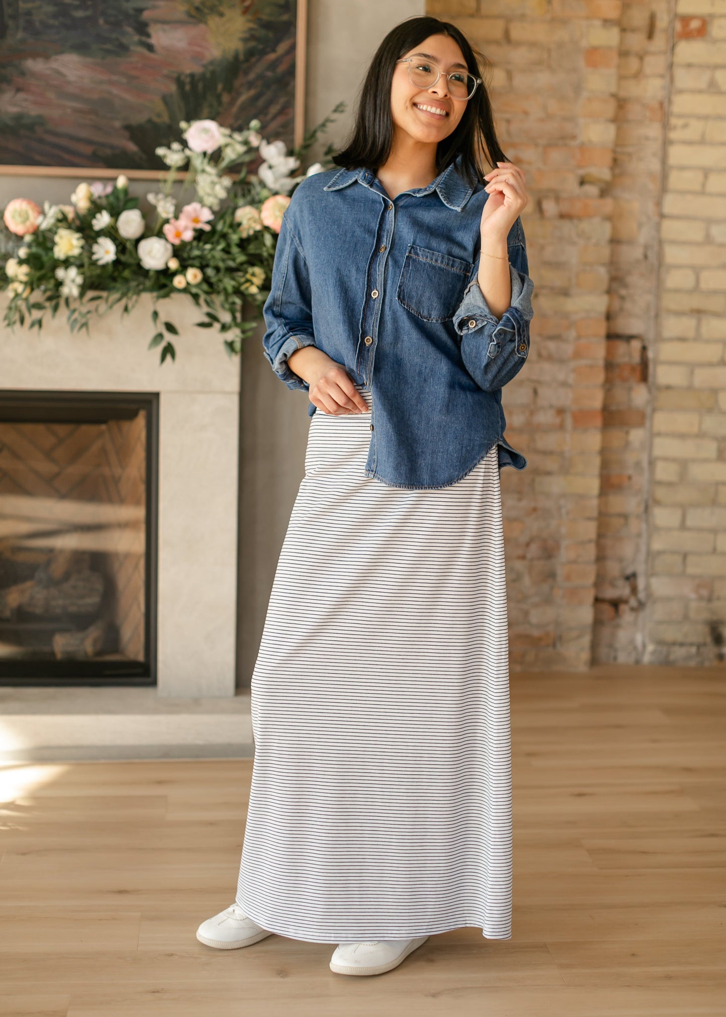 Clarise Striped Premium Knit Maxi Skirt - FINAL SALE