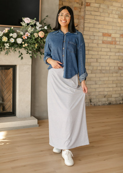 Clarise Striped Premium Knit Maxi Skirt - FINAL SALE