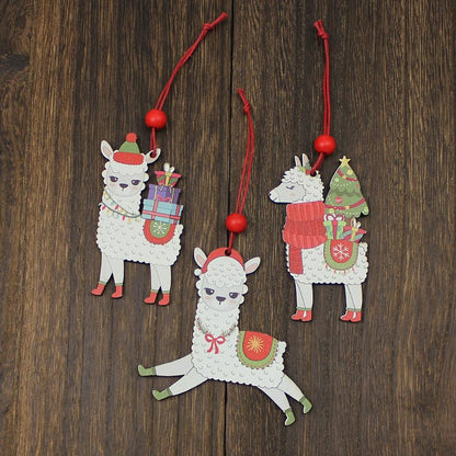 Classic Alpaca Wooden Christmas Ornament Set Purely Alpaca