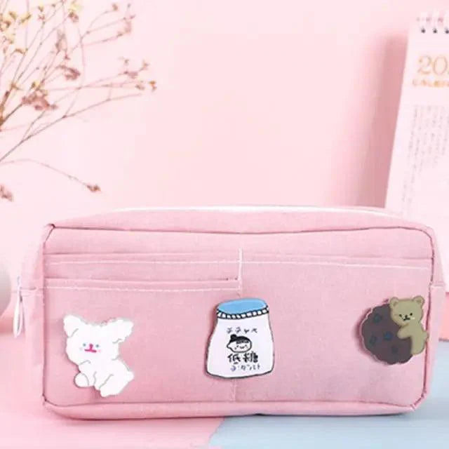Classic Cartoon Large Capacity Stylish Students Pencil Pouch Cute Creative Design Case For School Stevvex
