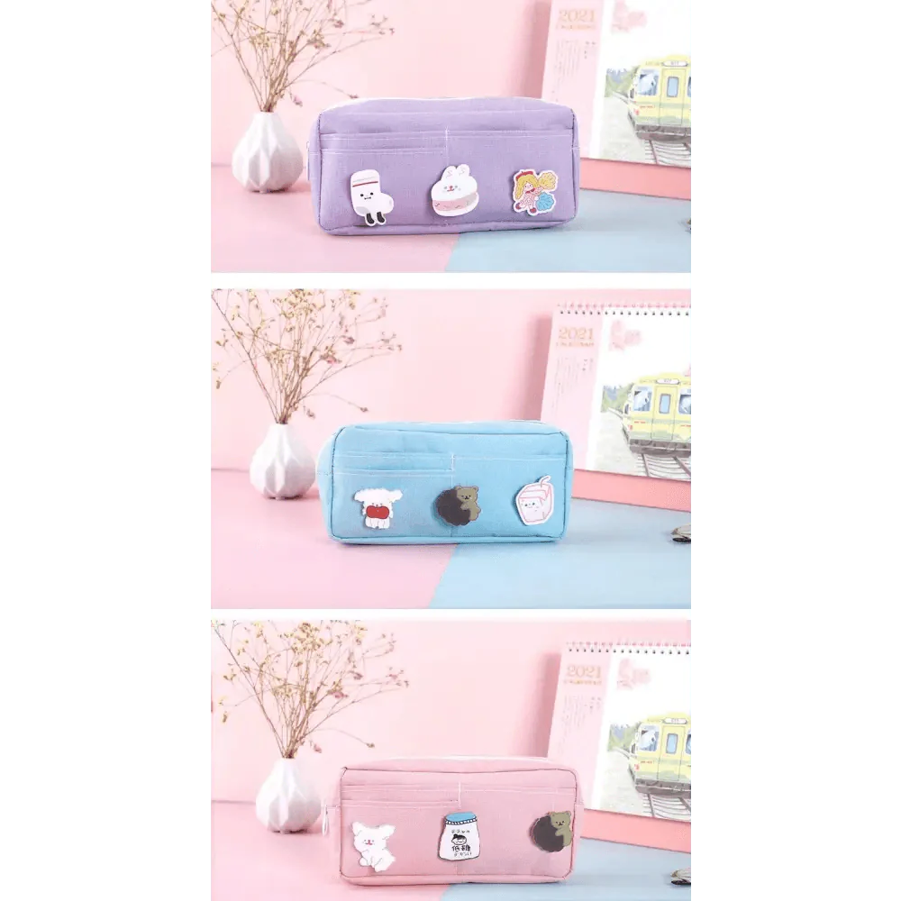 Classic Cartoon Large Capacity Stylish Students Pencil Pouch Cute Creative Design Case For School Stevvex
