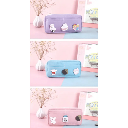 Classic Cartoon Large Capacity Stylish Students Pencil Pouch Cute Creative Design Case For School Stevvex