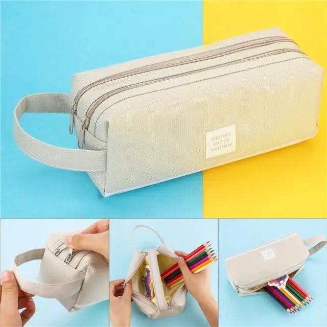 Classic Colorful Large Capacity Pencil Cases For Students Cool Design Double Zipper Pencil Pouch Pen Bag For School Stevvex