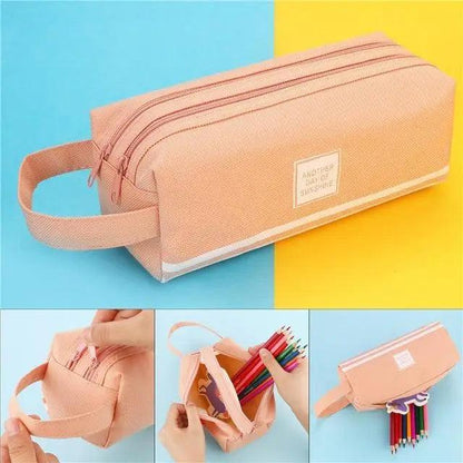 Classic Colorful Large Capacity Pencil Cases For Students Cool Design Double Zipper Pencil Pouch Pen Bag For School Stevvex