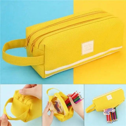 Classic Colorful Large Capacity Pencil Cases For Students Cool Design Double Zipper Pencil Pouch Pen Bag For School Stevvex