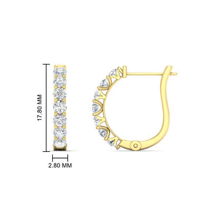 Modern Huggie Hoop Earrings Fascinating Diamonds