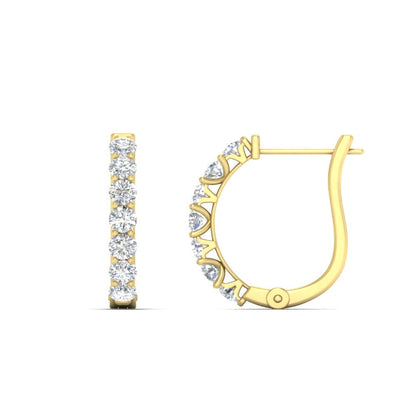 Modern Huggie Hoop Earrings Fascinating Diamonds