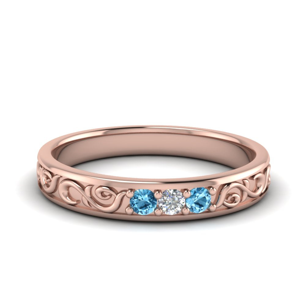 Classic Mens 3 Stone Wedding Band Fascinating Diamonds