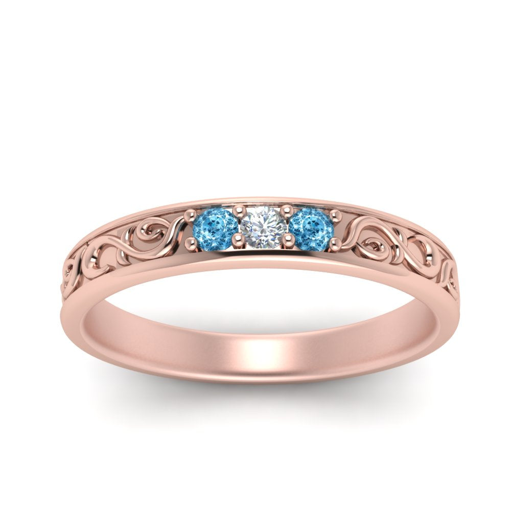 Classic Mens 3 Stone Wedding Band Fascinating Diamonds
