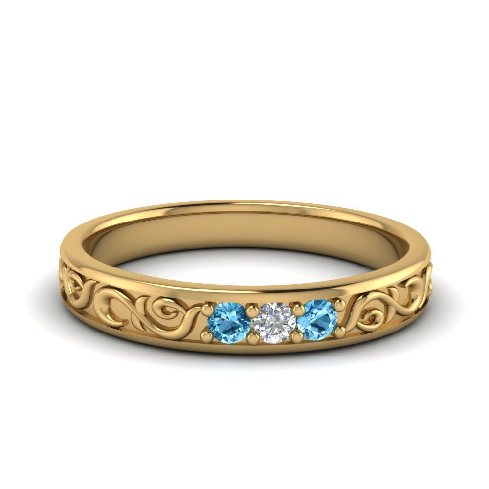 Classic Mens 3 Stone Wedding Band Fascinating Diamonds