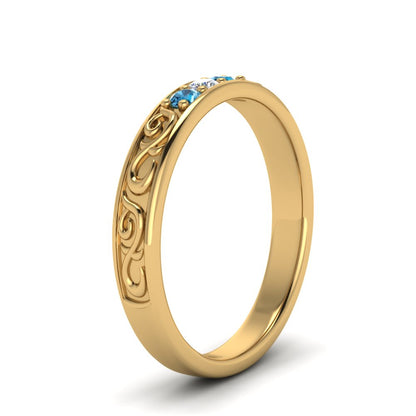 Classic Mens 3 Stone Wedding Band Fascinating Diamonds