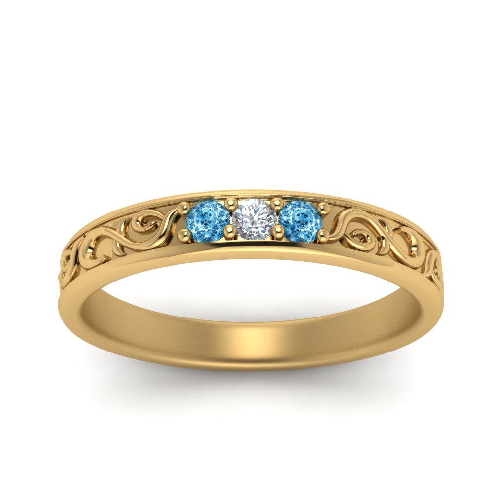 Classic Mens 3 Stone Wedding Band Fascinating Diamonds