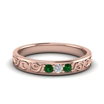 Classic Mens 3 Stone Wedding Band Fascinating Diamonds