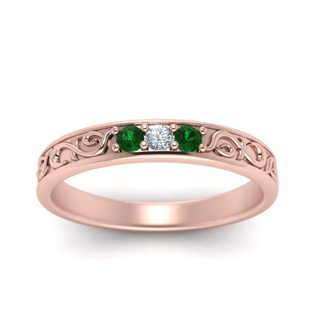Classic Mens 3 Stone Wedding Band Fascinating Diamonds