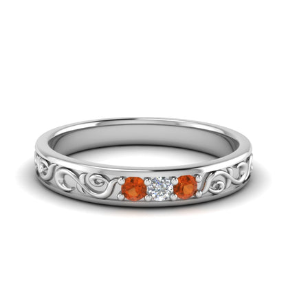 Classic Mens 3 Stone Wedding Band Fascinating Diamonds