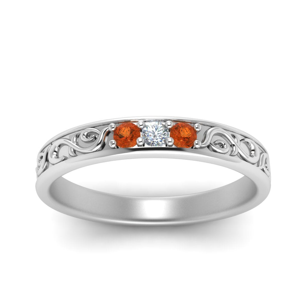 Classic Mens 3 Stone Wedding Band Fascinating Diamonds