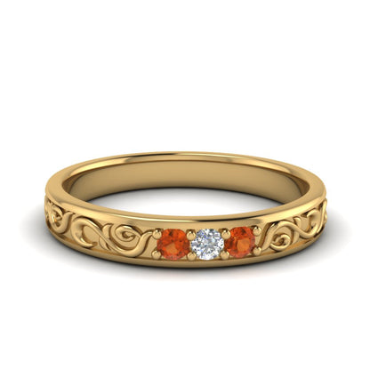 Classic Mens 3 Stone Wedding Band Fascinating Diamonds