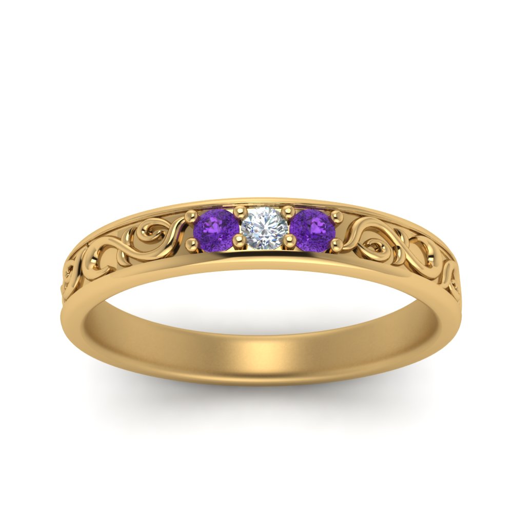 Classic Mens 3 Stone Wedding Band Fascinating Diamonds