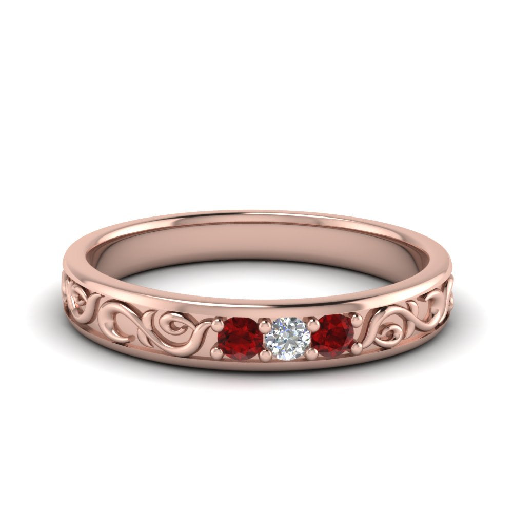 Classic Mens 3 Stone Wedding Band Fascinating Diamonds