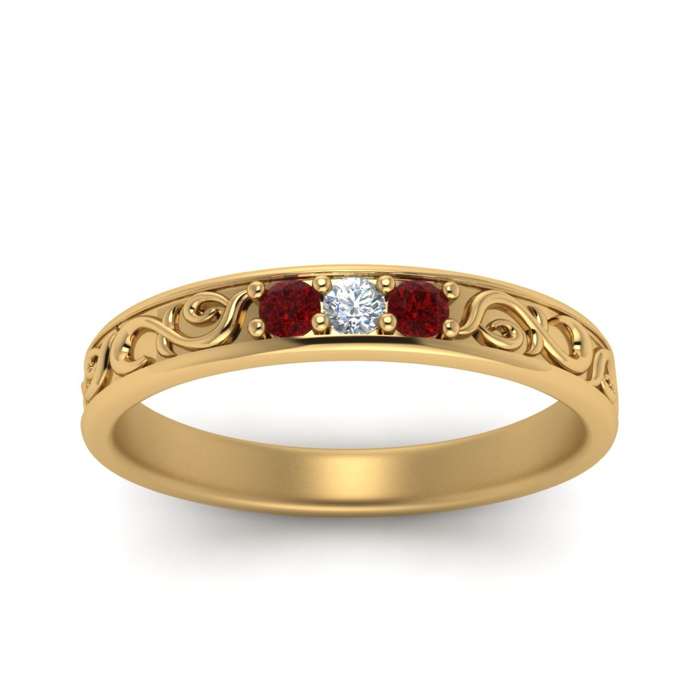 Classic Mens 3 Stone Wedding Band Fascinating Diamonds
