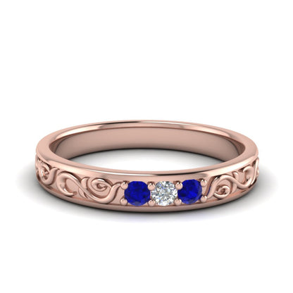 Classic Mens 3 Stone Wedding Band Fascinating Diamonds