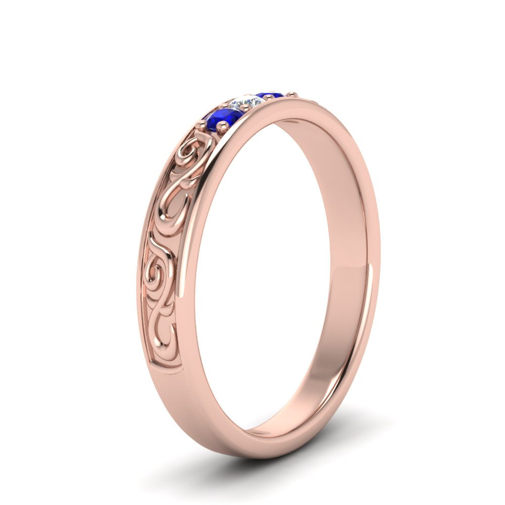 Classic Mens 3 Stone Wedding Band Fascinating Diamonds