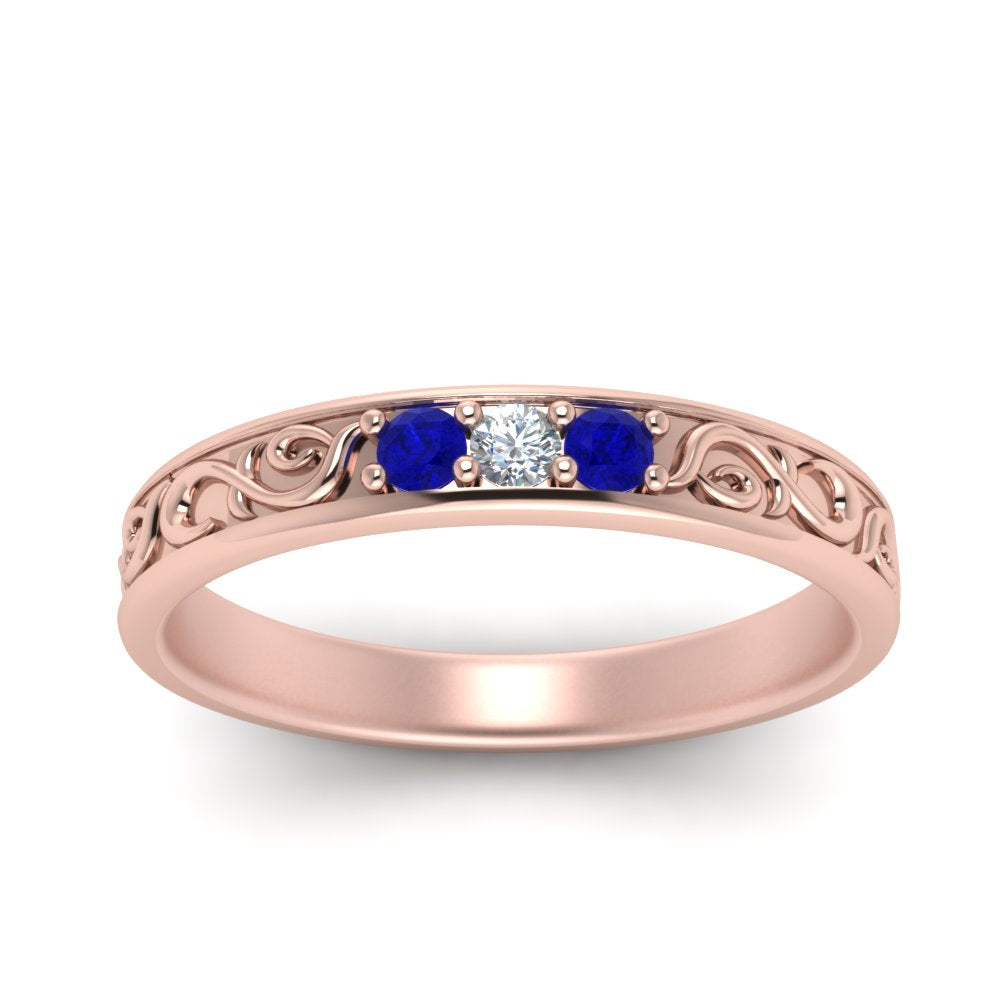 Classic Mens 3 Stone Wedding Band Fascinating Diamonds