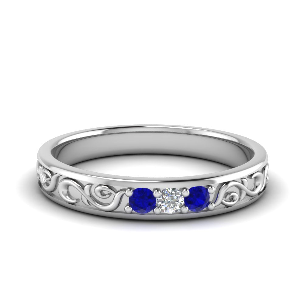 Classic Mens 3 Stone Wedding Band Fascinating Diamonds