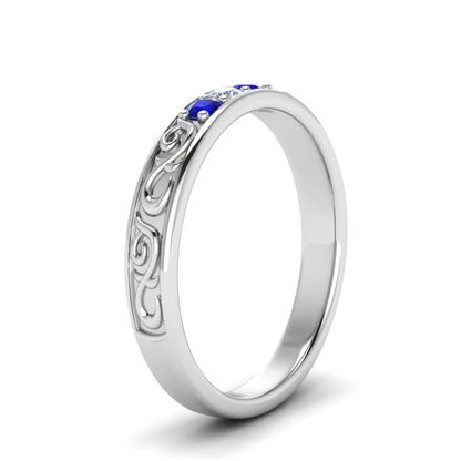 Classic Mens 3 Stone Wedding Band Fascinating Diamonds