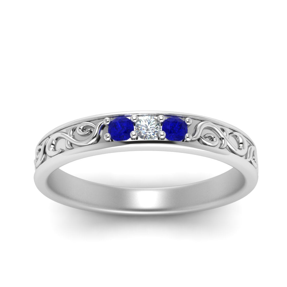 Classic Mens 3 Stone Wedding Band Fascinating Diamonds