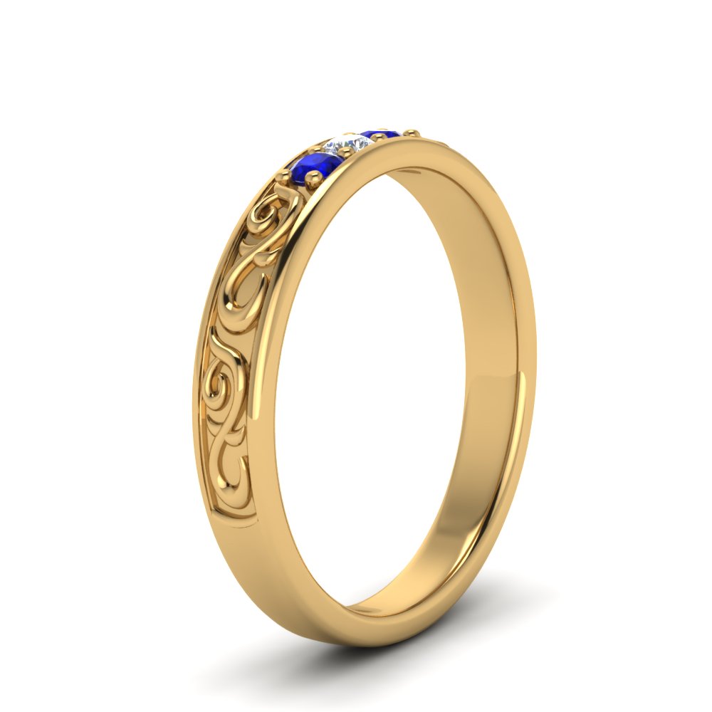 Classic Mens 3 Stone Wedding Band Fascinating Diamonds
