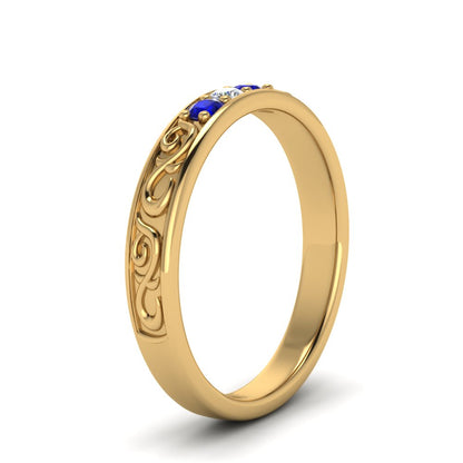 Classic Mens 3 Stone Wedding Band Fascinating Diamonds