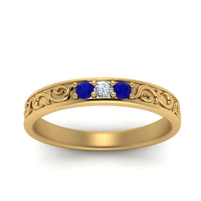 Classic Mens 3 Stone Wedding Band Fascinating Diamonds