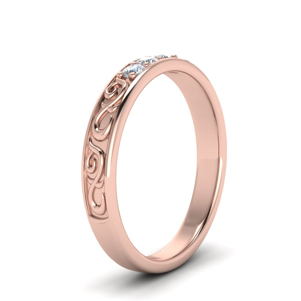 Classic Mens 3 Stone Wedding Band Fascinating Diamonds
