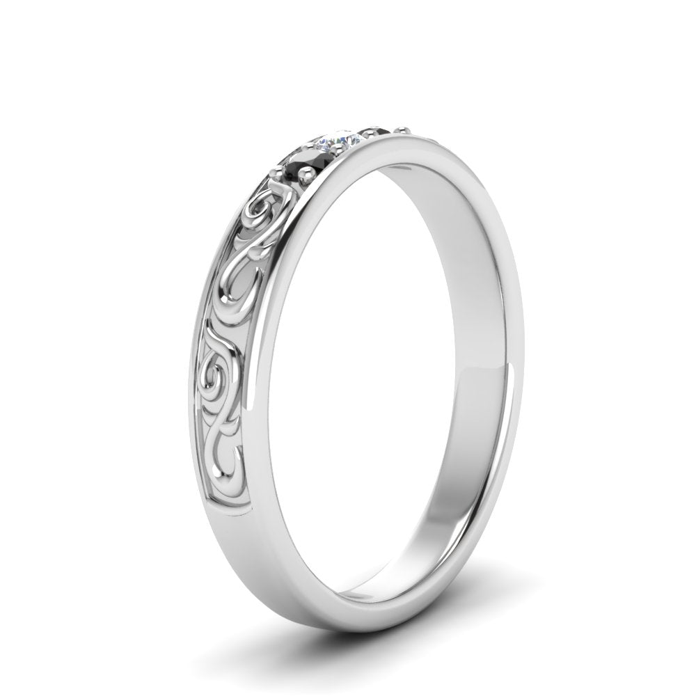 Classic Mens 3 Stone Wedding Band Fascinating Diamonds