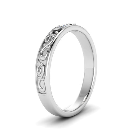 Classic Mens 3 Stone Wedding Band Fascinating Diamonds