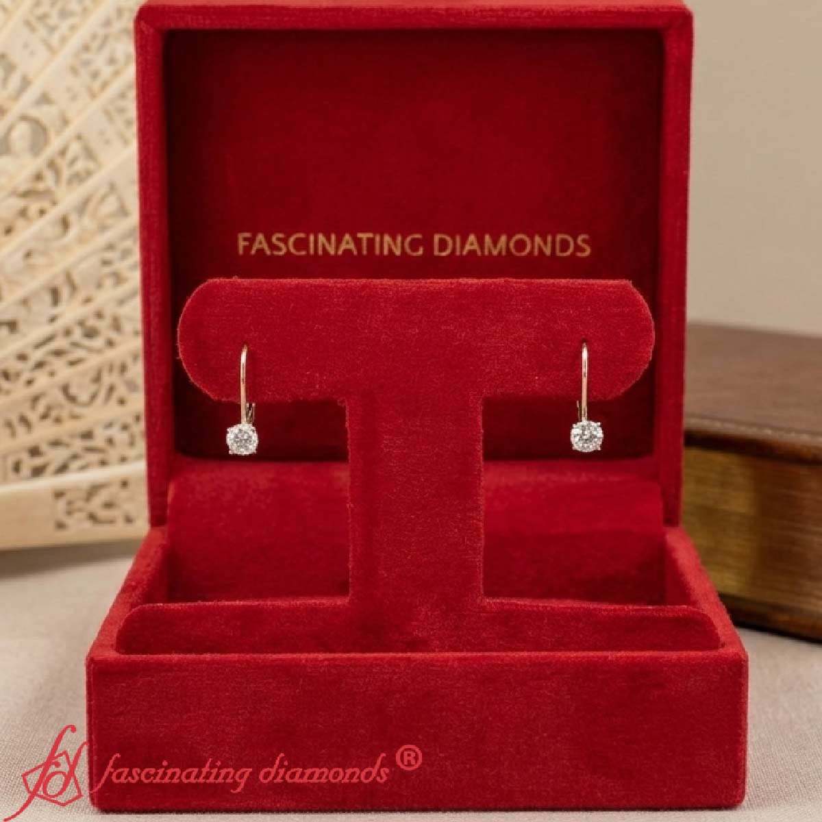 Small Round Diamond Studs Lever Back Earring Fascinating Diamonds
