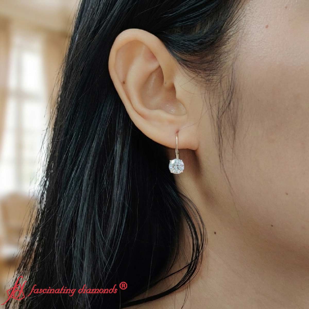Small Round Diamond Studs Lever Back Earring Fascinating Diamonds