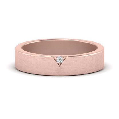 Classic V Shaped Solitaire Stone Mens Band Fascinating Diamonds