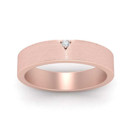 Classic V Shaped Solitaire Stone Mens Band Fascinating Diamonds