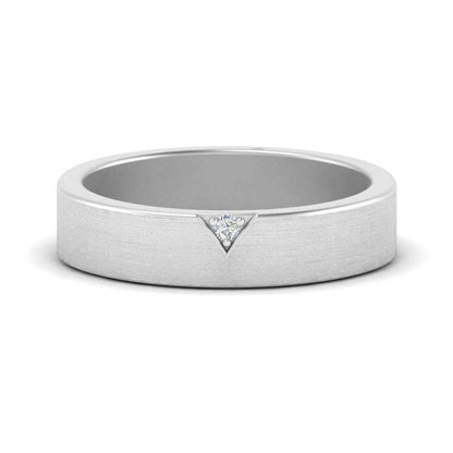 Classic V Shaped Solitaire Stone Mens Band Fascinating Diamonds