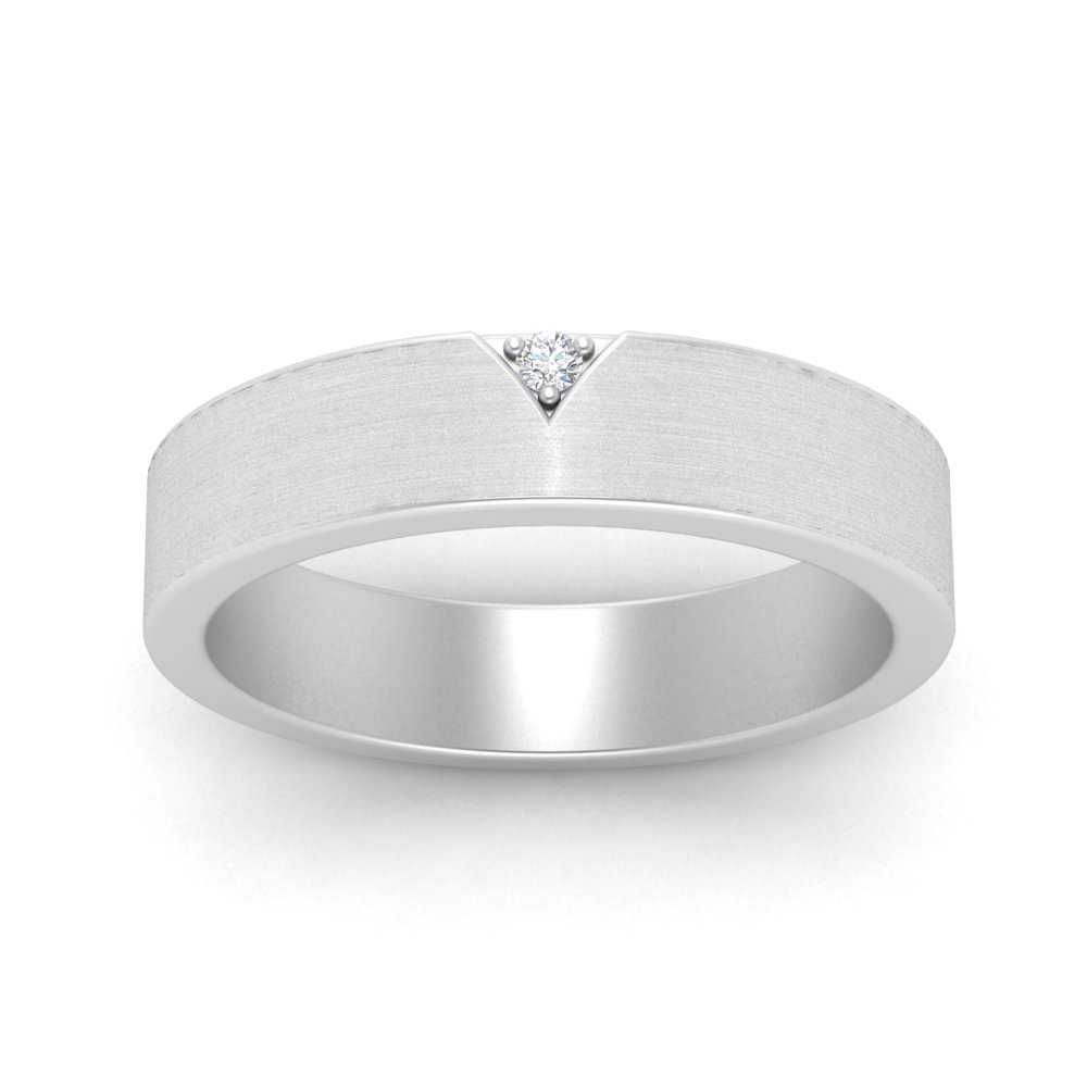 Classic V Shaped Solitaire Stone Mens Band Fascinating Diamonds