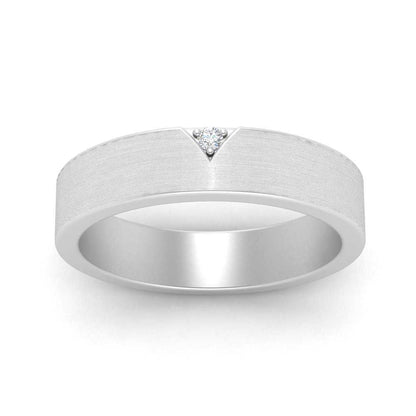 Classic V Shaped Solitaire Stone Mens Band Fascinating Diamonds