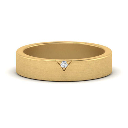 Classic V Shaped Solitaire Stone Mens Band Fascinating Diamonds