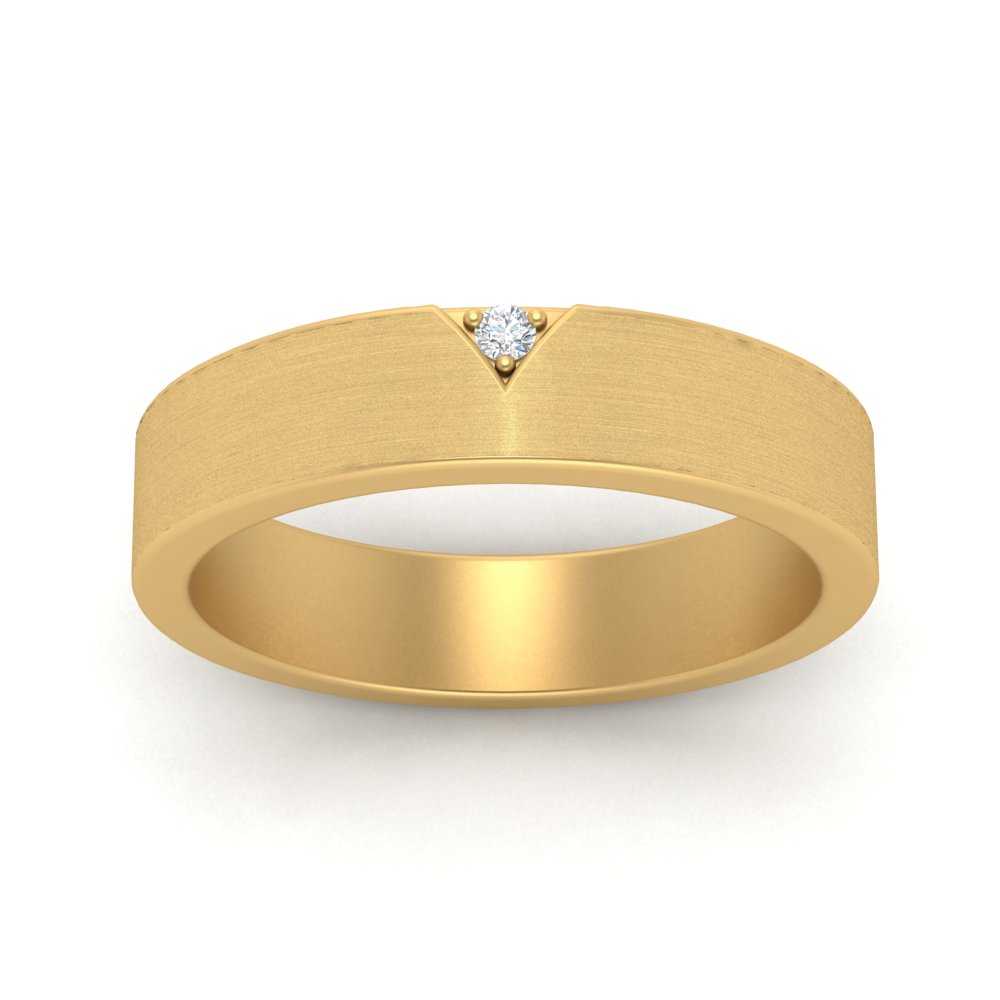 Classic V Shaped Solitaire Stone Mens Band Fascinating Diamonds