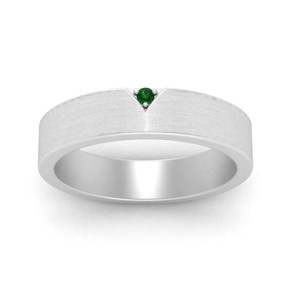 Classic V Shaped Solitaire Stone Mens Band Fascinating Diamonds