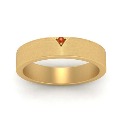 Classic V Shaped Solitaire Stone Mens Band Fascinating Diamonds