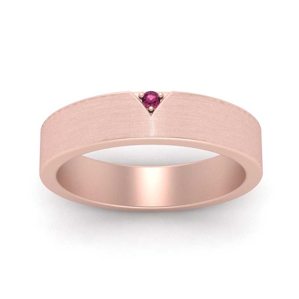 Classic V Shaped Solitaire Stone Mens Band Fascinating Diamonds